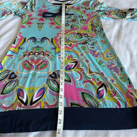 Tua Womens Dress Colorful Art To Wear Floral Print Preppy Sz S Boho Dopamine - Picture 3 of 6